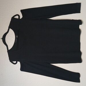 Tahari Black Cold Shoulder Top